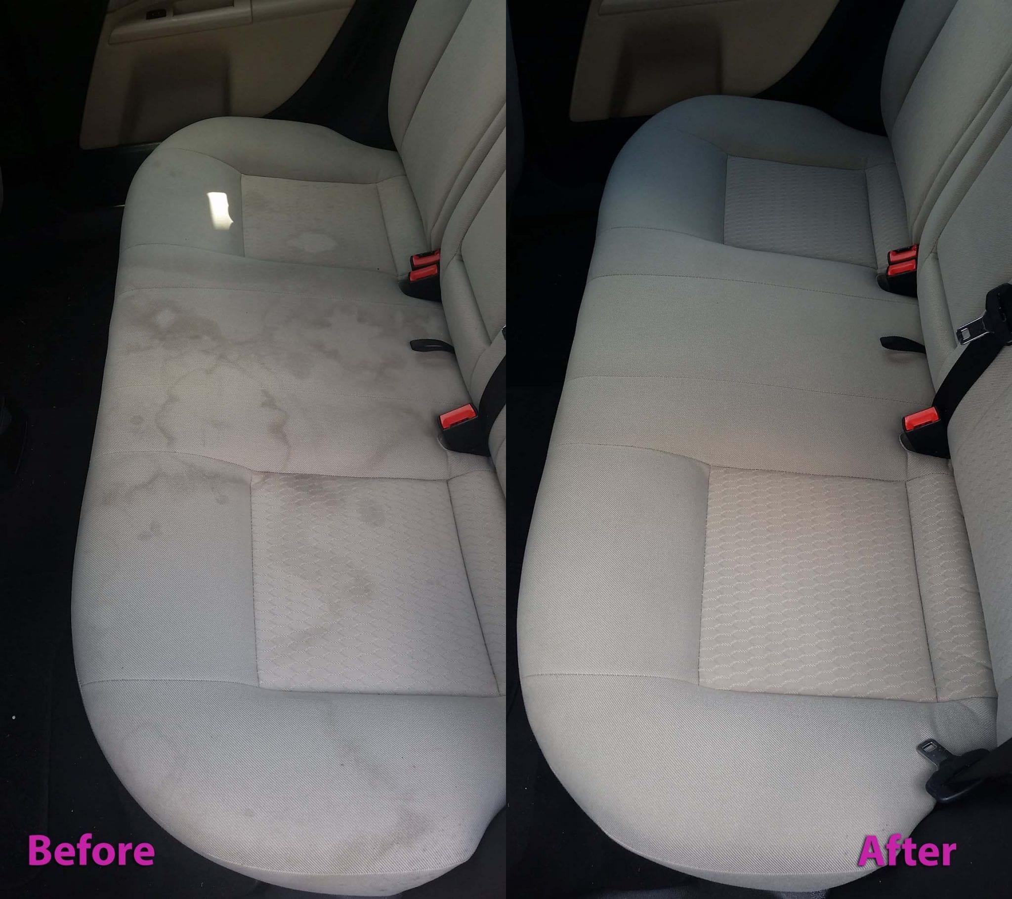 Toyota Corolla seat before and after poshish