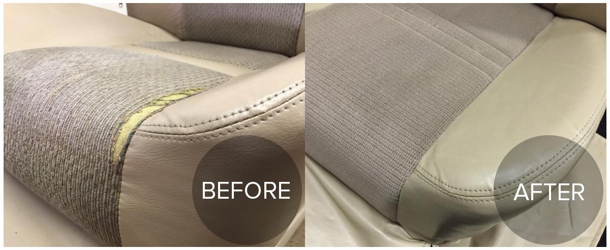 Seat bolster repair before after