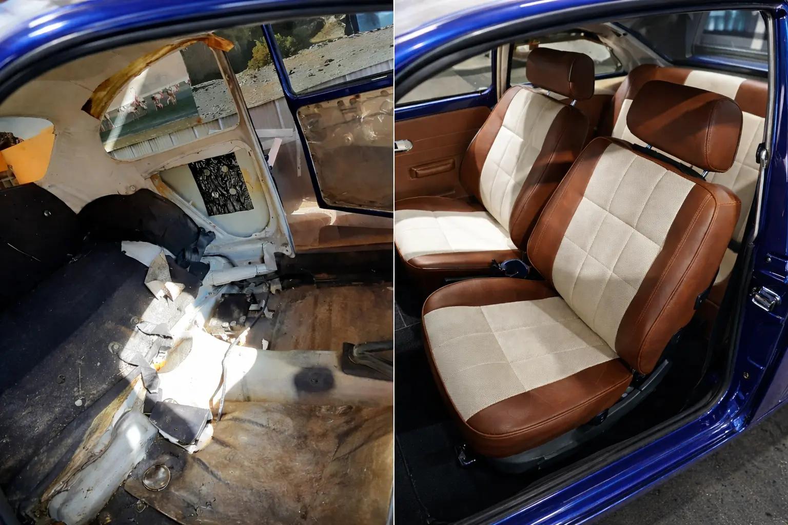 Car interior before after transformation