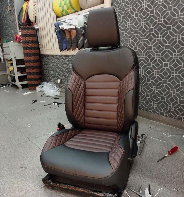 Dark brown quilted Corolla seats